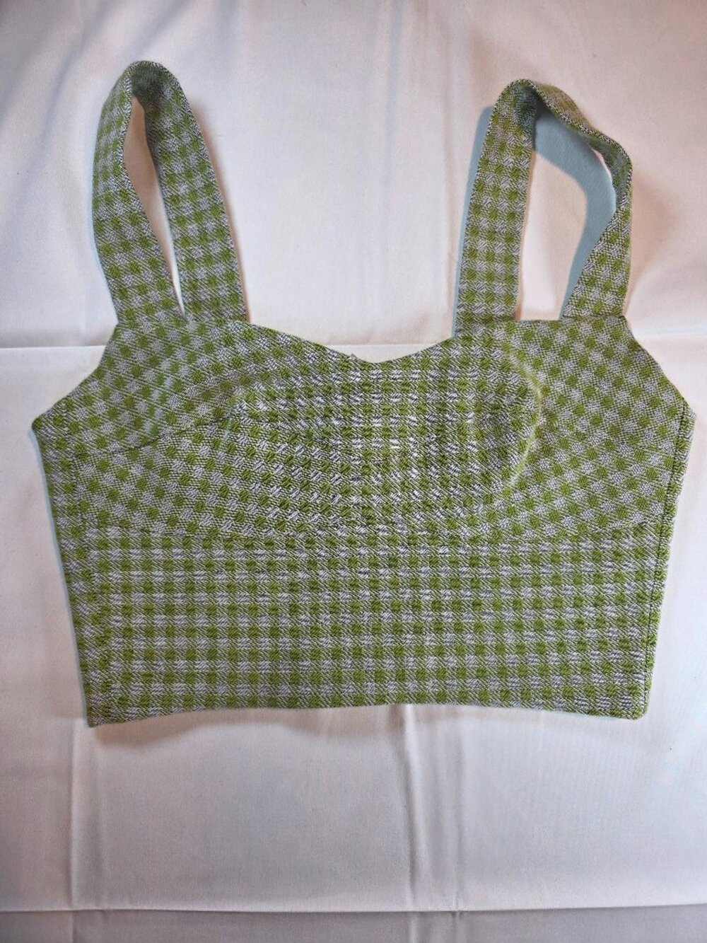 Silvia Tcherassi Green Checkered Crop Top